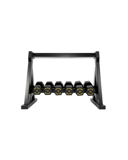 BabyGains Kids Elite Dumbbell Set with wooden storage rack