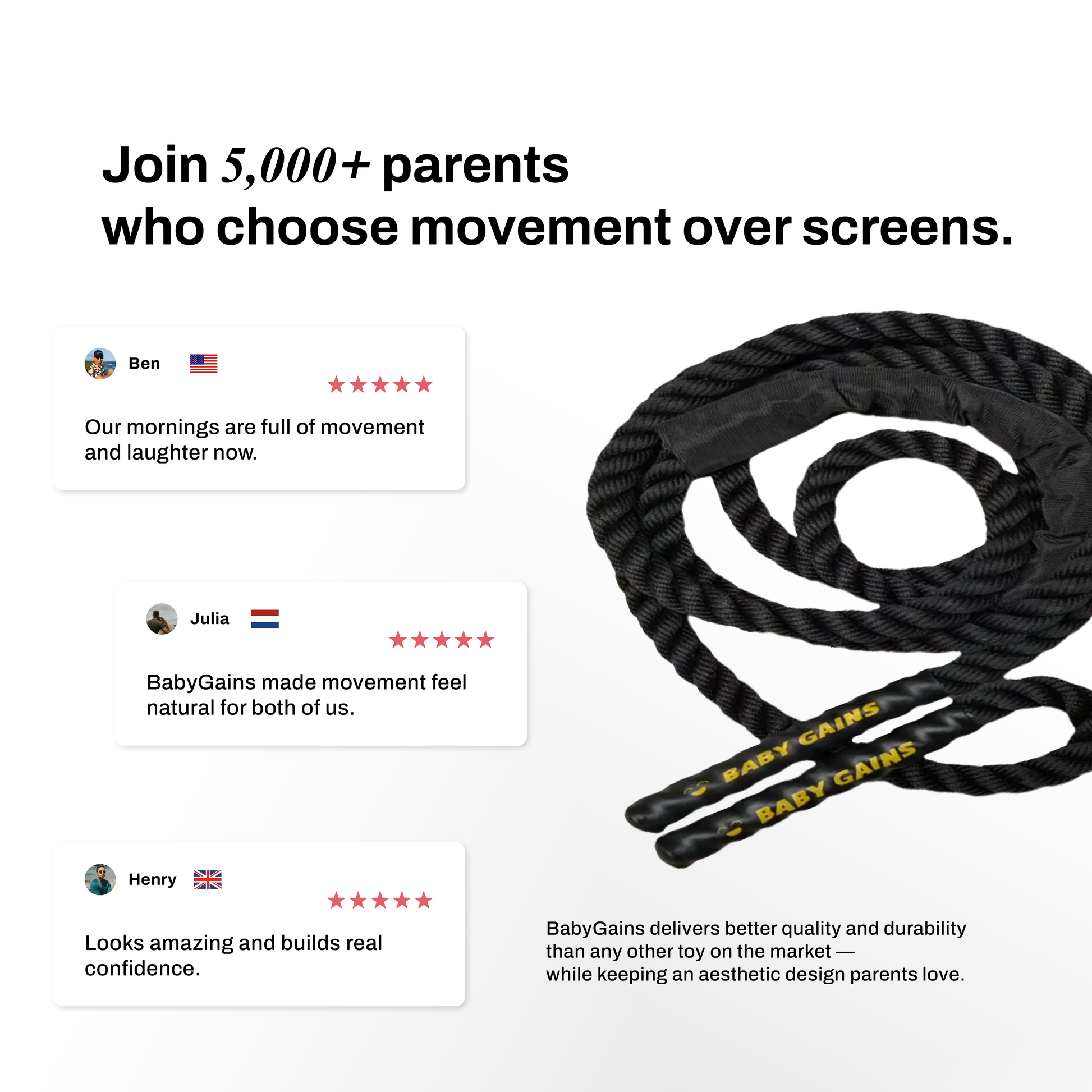 BabyGains Kids Battle Rope fitness rope for active children - view 4