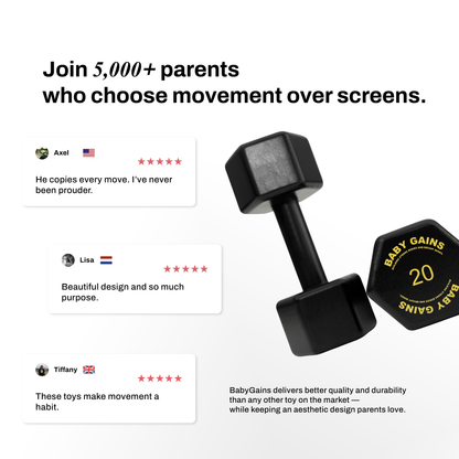 BabyGains Kids Dumbbell Set 2 pair wooden dumbbells - view 4