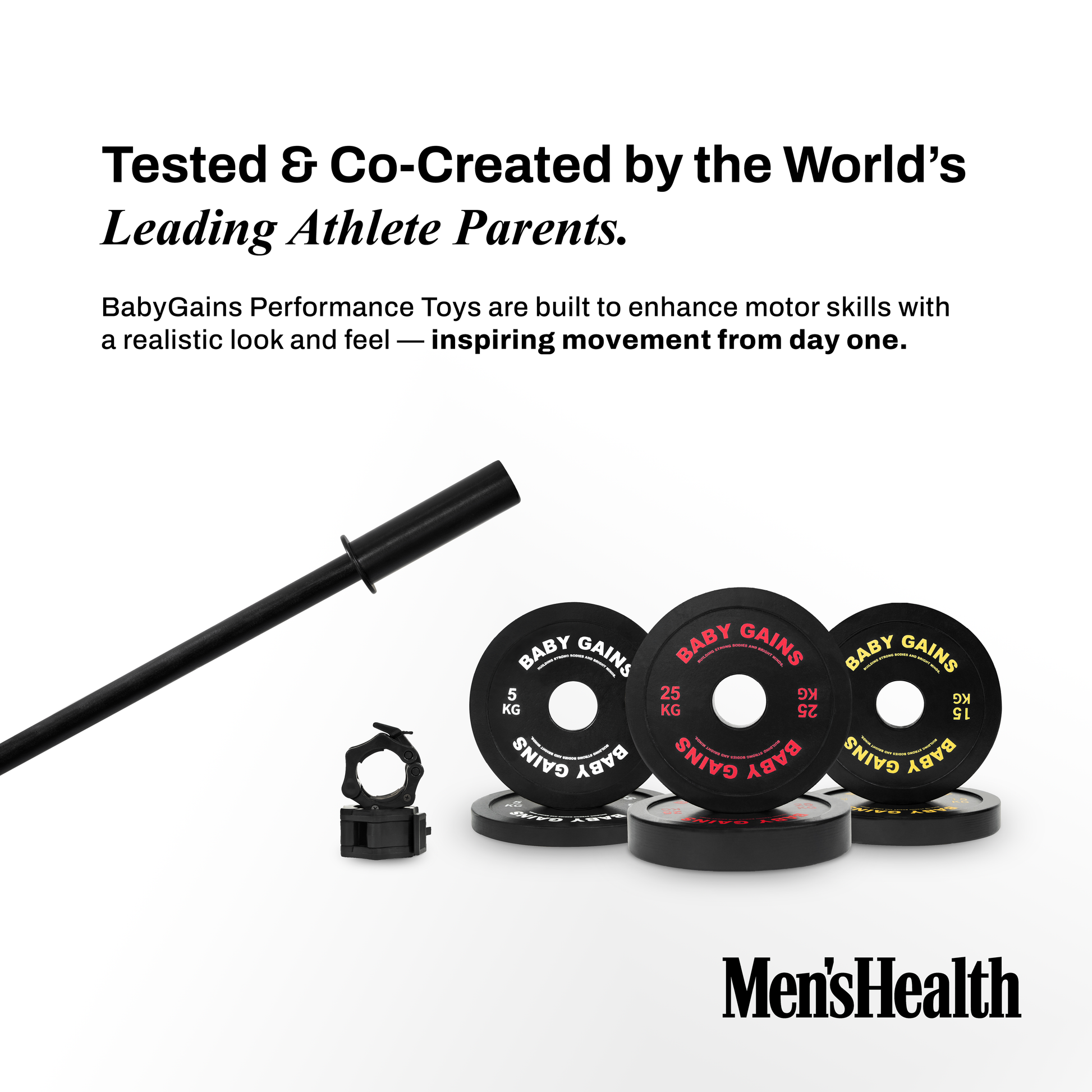 BabyGains Kids Elite Barbell Kit wooden barbell set for children ages 2-8 - view 6