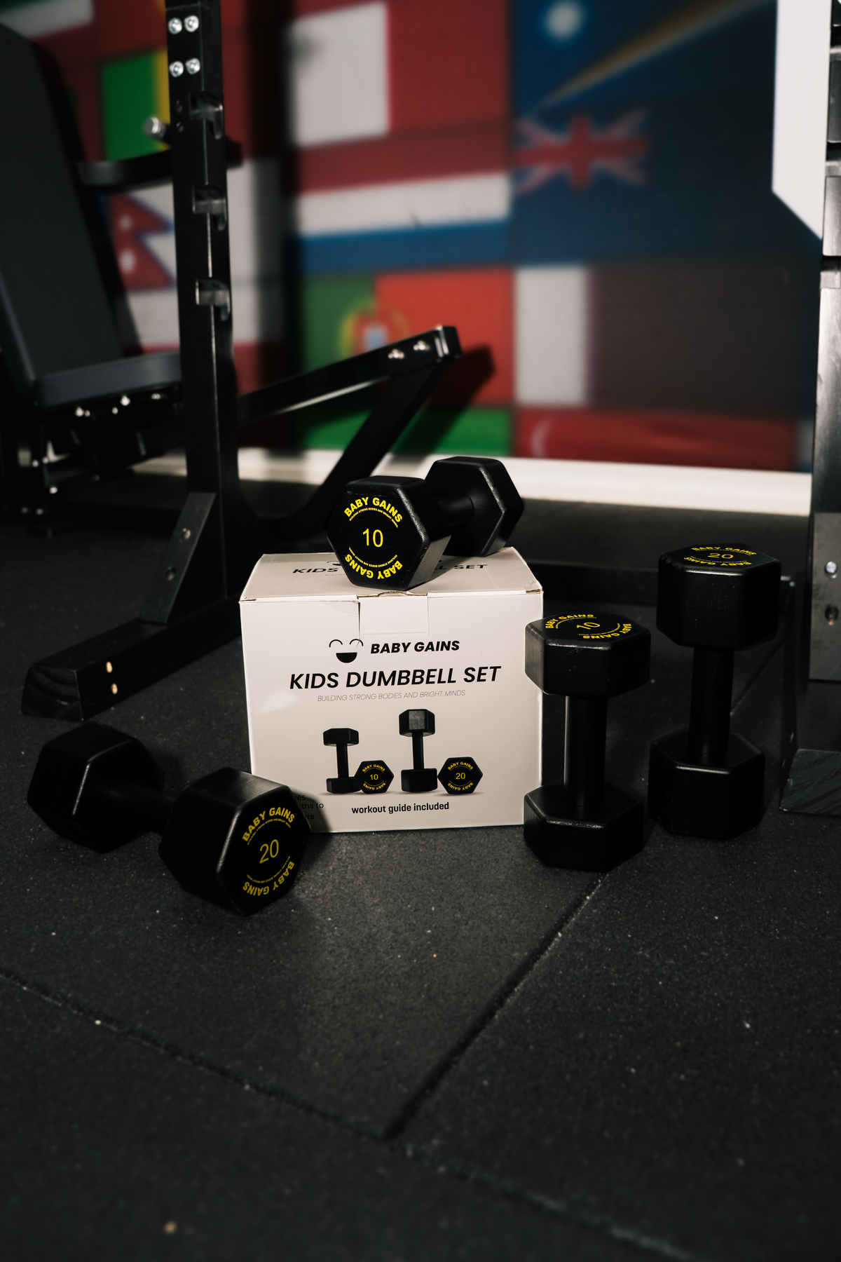 Kids Wooden Dumbbell Set [2 Pair] Baby Gains