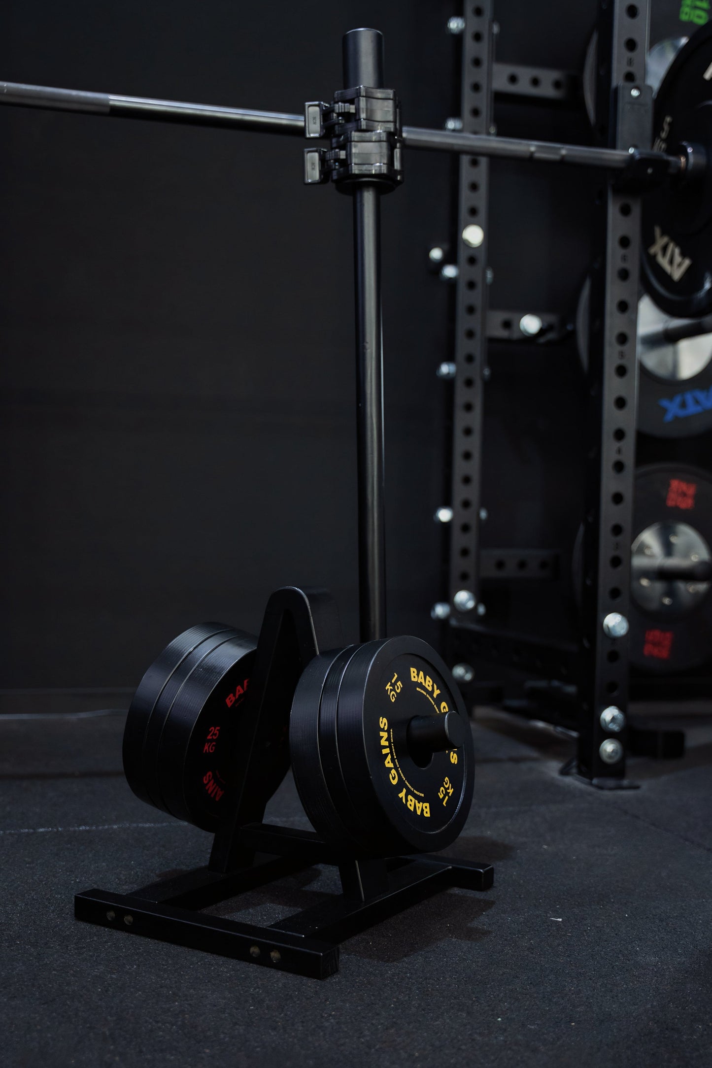 Kids Elite Wooden Barbell Kit in use - real photo