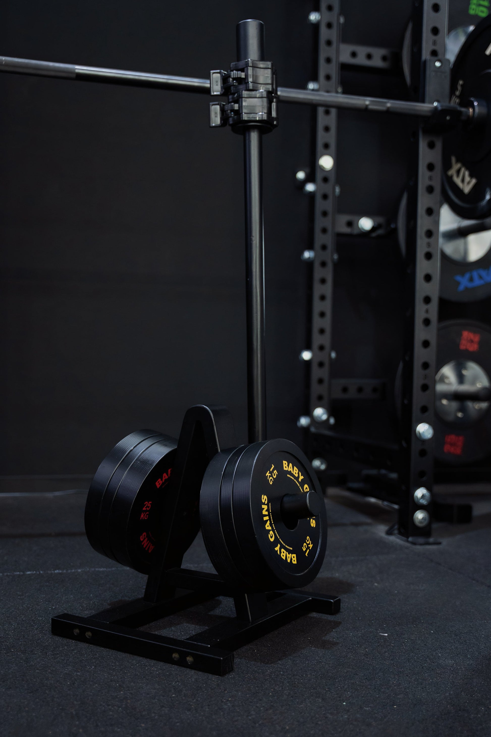 Kids Elite Wooden Barbell Kit in use - real photo
