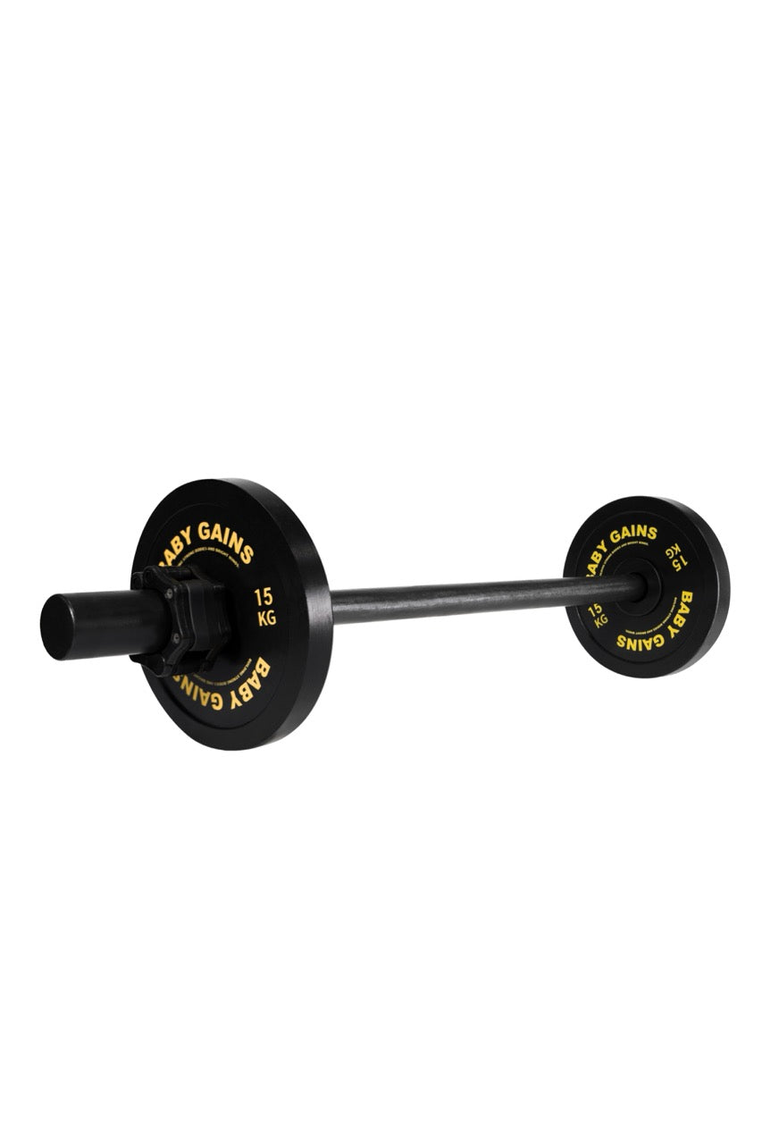 BabyGains Kids Starter Barbell Set wooden barbell for beginners