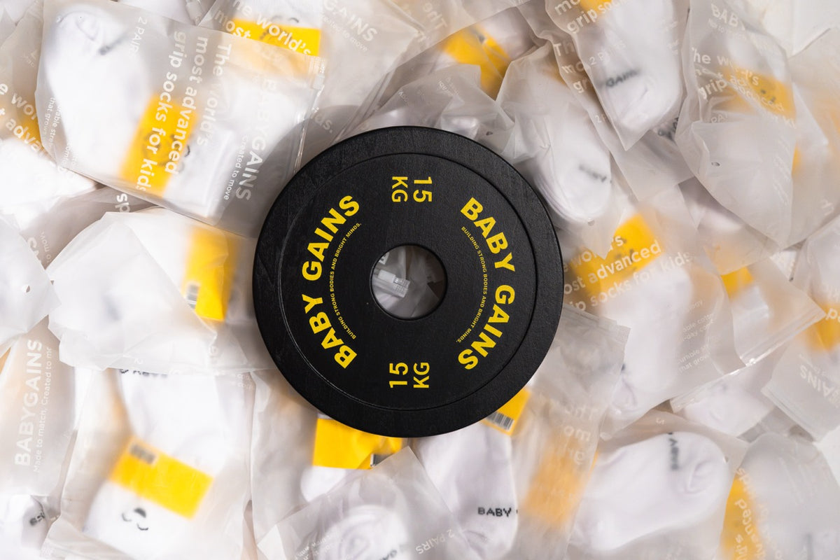 Kids Wooden Starter Barbell Set Baby Gains