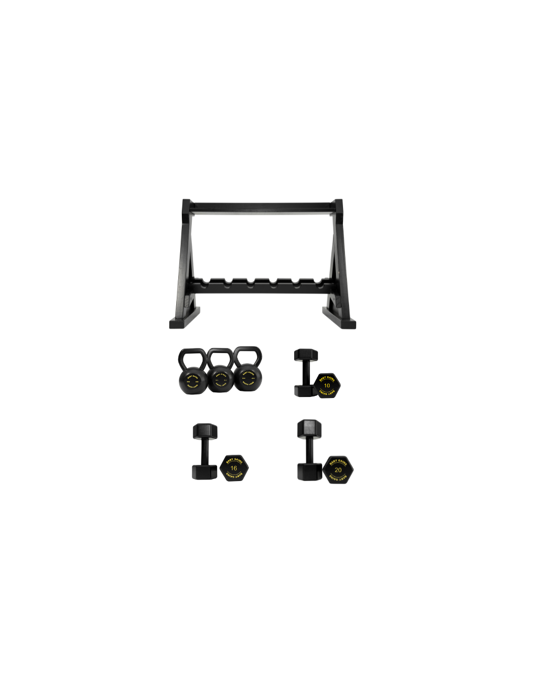 BabyGains Complete Rack and Bell Bundle kids mini home gym - view 3