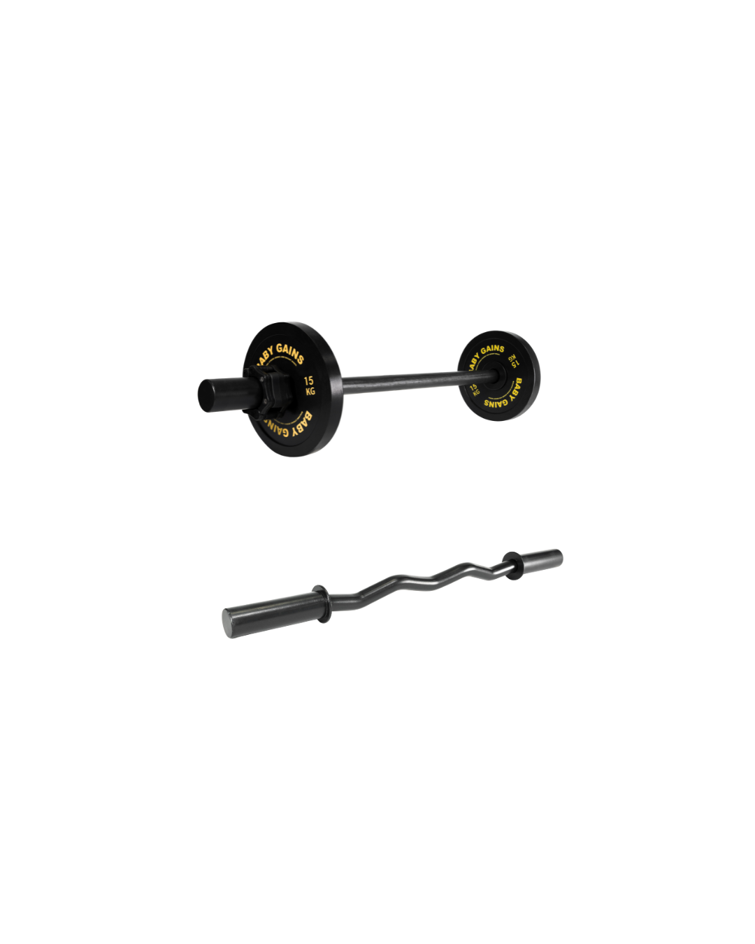Elite Barbell Kit & Curl Bar Combo Baby Gains
