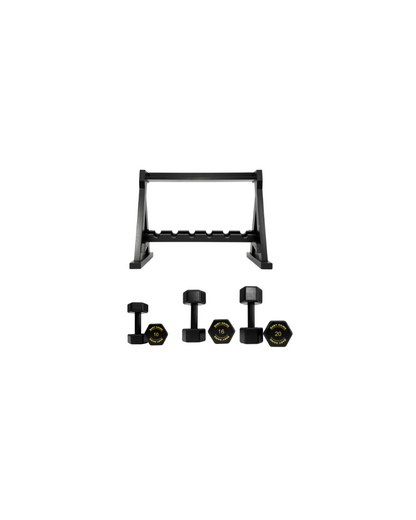 BabyGains Kids Elite Dumbbell Set with wooden storage rack - view 3