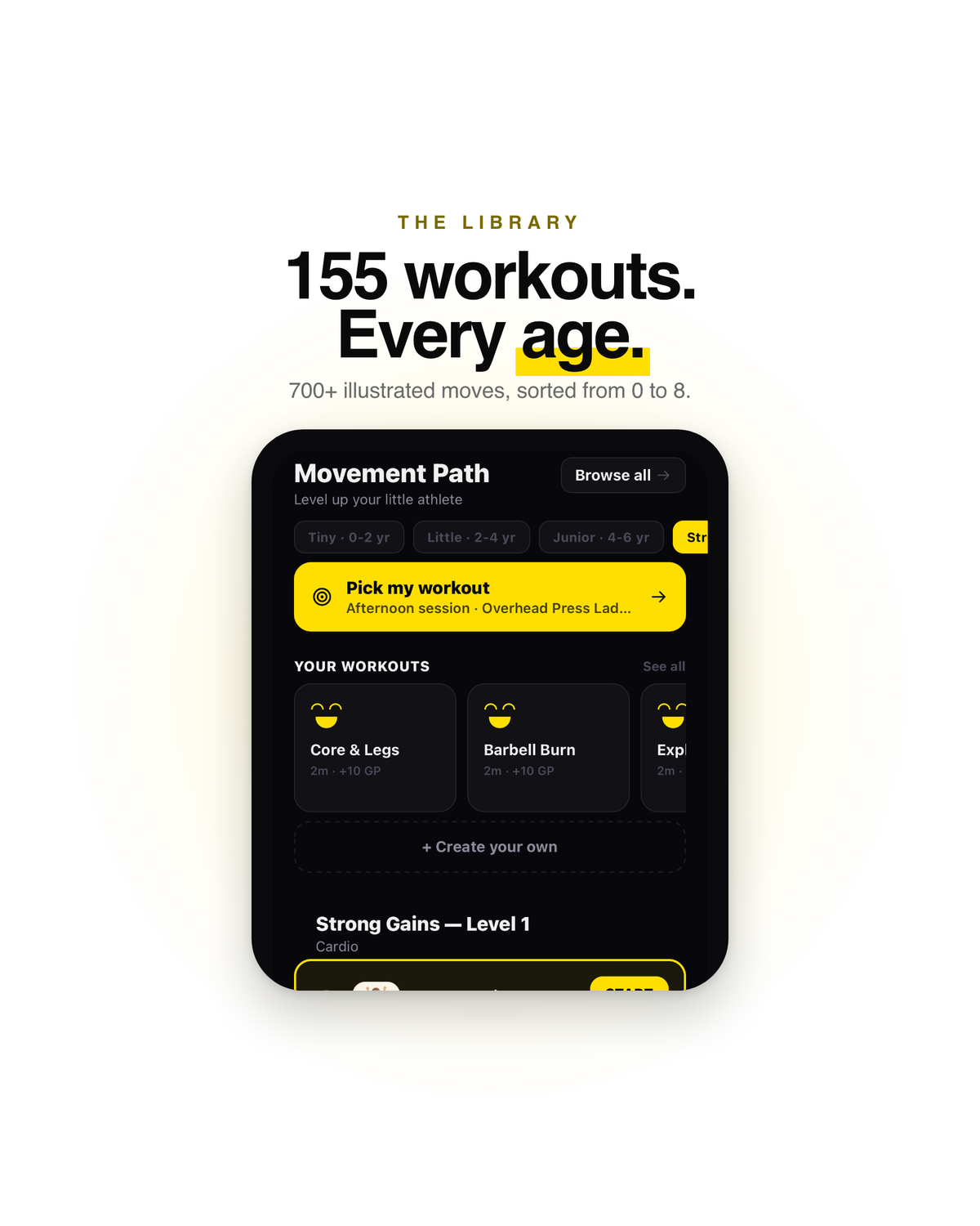 155 workouts and 700+ illustrated moves, ages 0 to 8