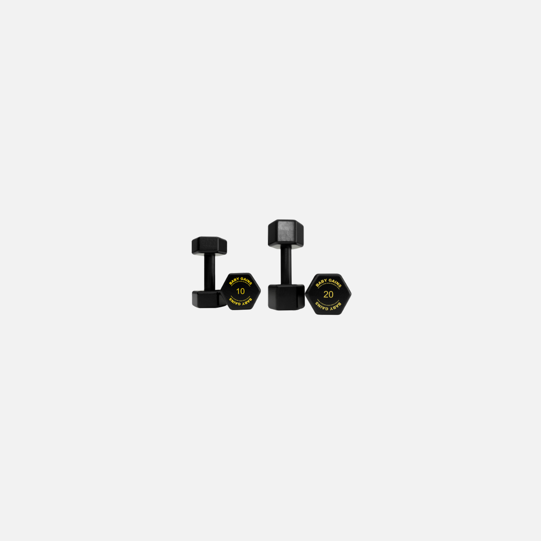 Kids Wooden Dumbbell Set, two pairs included in the Elite Complete Bundle