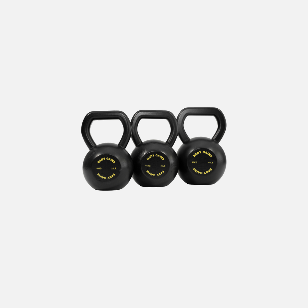 Kids Wooden Starter Kettlebell Set - three kettlebells included in the bundle